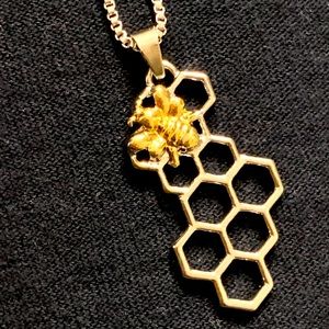 honeycomb bee necklace